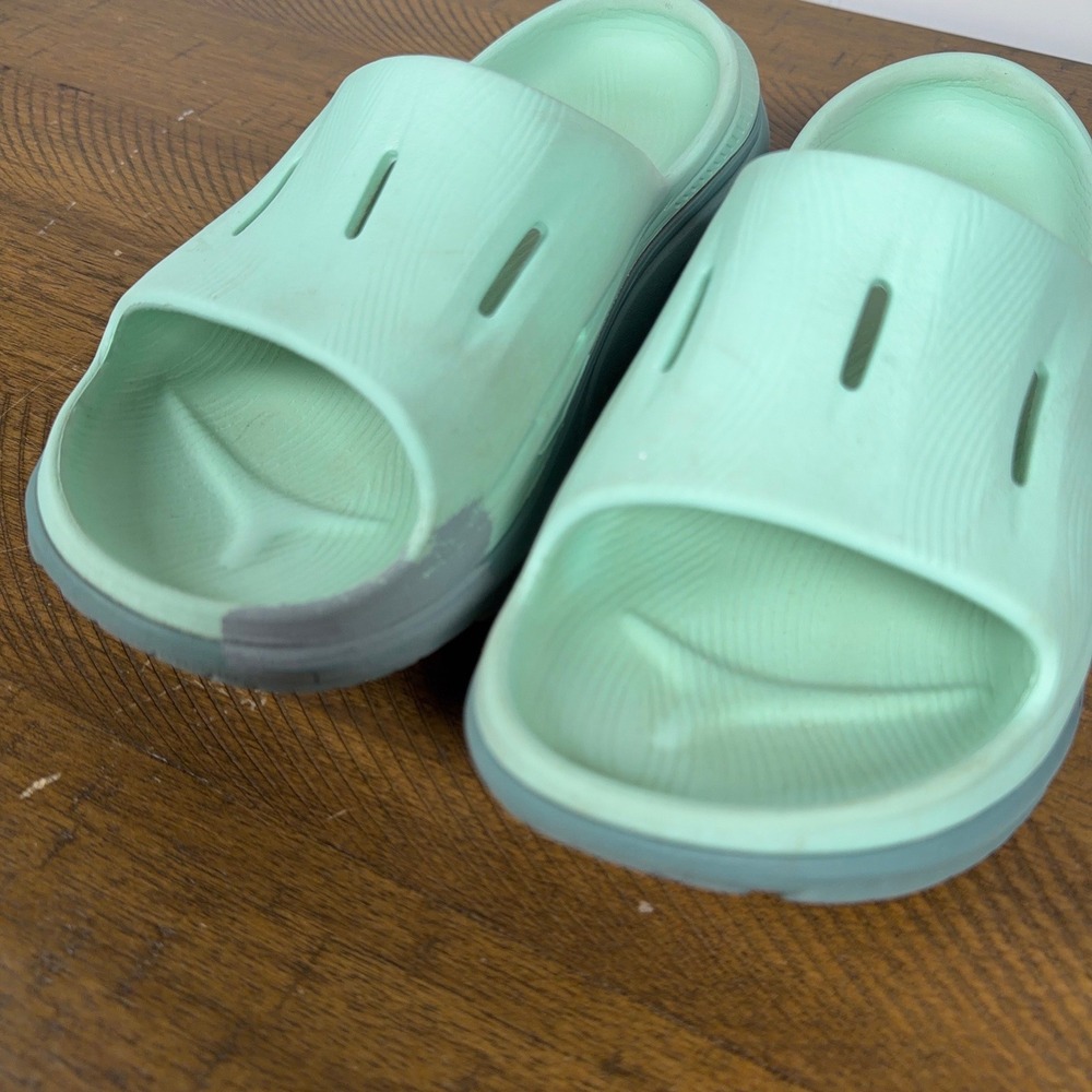 Hoka One One Slides Womens 9 Mint Green Ora Recovery Slide Comfort Walking Shoes - Picture 4 of 7